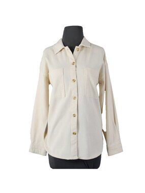 Thread Supply Jacket Sz XS Yellow Denim Collared Button Down 100% Cotton Jacket
